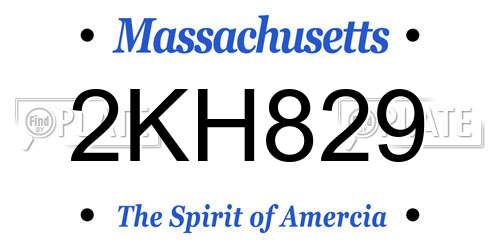 2KH829 Massachusetts License Plate