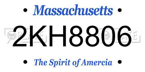2KH8806 Massachusetts License Plate