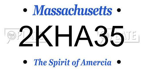 2KHA35 Massachusetts License Plate