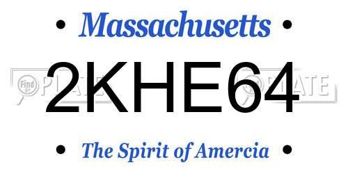 2KHE64 Massachusetts License Plate