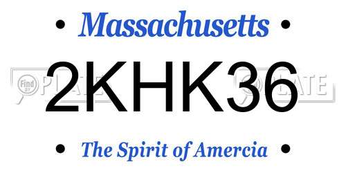 2KHK36 Massachusetts License Plate