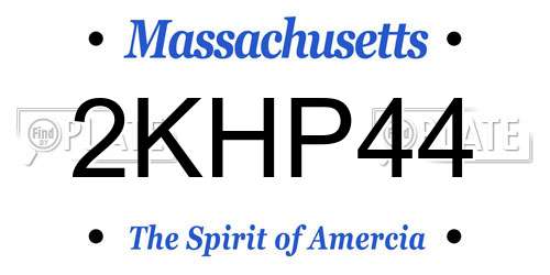 2KHP44 Massachusetts License Plate