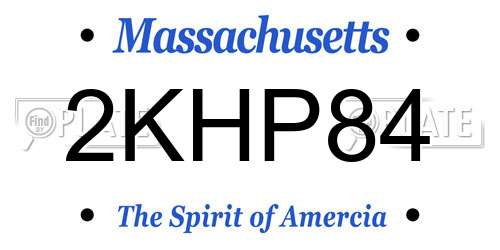 2KHP84 Massachusetts License Plate
