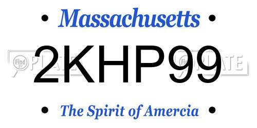2KHP99 Massachusetts License Plate