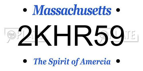 2KHR59 Massachusetts License Plate