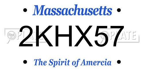 2KHX57 Massachusetts License Plate
