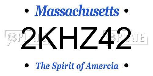 2KHZ42 Massachusetts License Plate