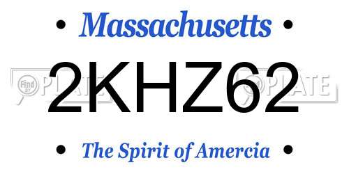 2KHZ62 Massachusetts License Plate