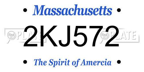 2KJ572 Massachusetts License Plate