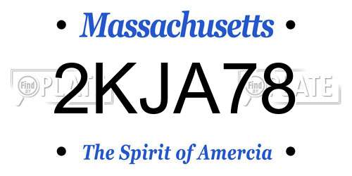 2KJA78 Massachusetts License Plate