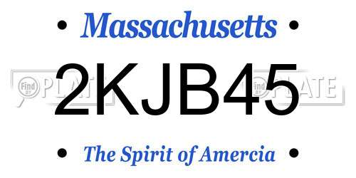 2KJB45 Massachusetts License Plate