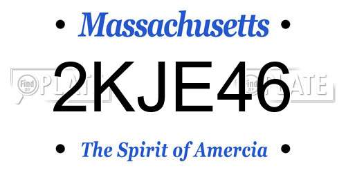 2KJE46 Massachusetts License Plate