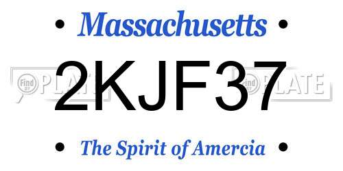 2KJF37 Massachusetts License Plate