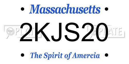 2KJS20 Massachusetts License Plate