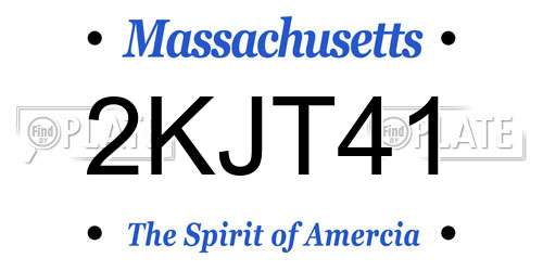 2KJT41 Massachusetts License Plate