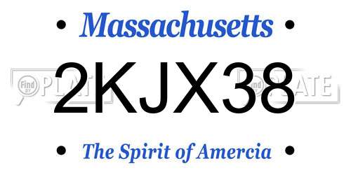 2KJX38 Massachusetts License Plate