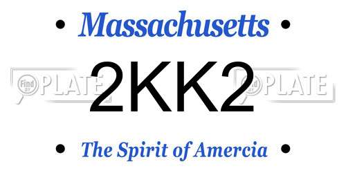 2KK2 Massachusetts License Plate
