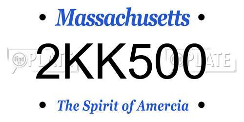 2KK500 Massachusetts License Plate