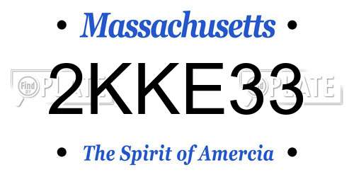 2KKE33 Massachusetts License Plate