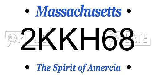 2KKH68 Massachusetts License Plate