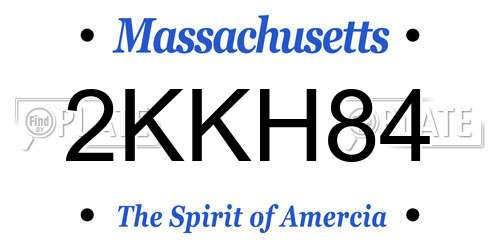2KKH84 Massachusetts License Plate