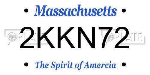2KKN72 Massachusetts License Plate