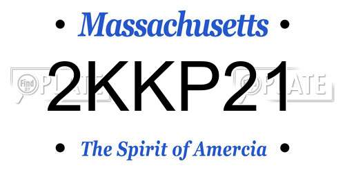 2KKP21 Massachusetts License Plate