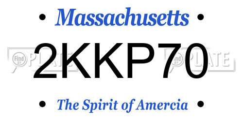 2KKP70 Massachusetts License Plate