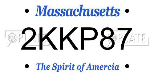 2KKP87 Massachusetts License Plate
