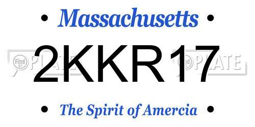 2KKR17 Massachusetts License Plate