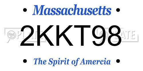 2KKT98 Massachusetts License Plate