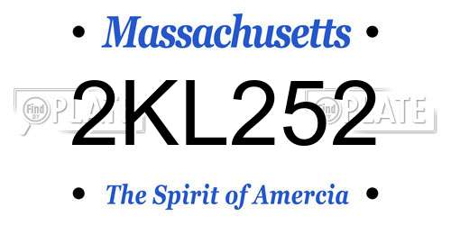 2KL252 Massachusetts License Plate