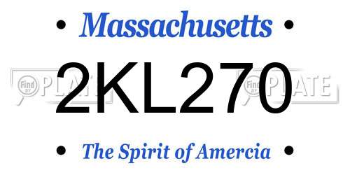 2KL270 Massachusetts License Plate