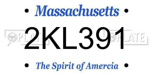 2KL391 Massachusetts License Plate
