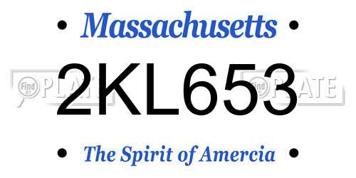 2KL653 Massachusetts License Plate
