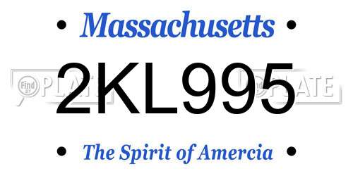 2KL995 Massachusetts License Plate