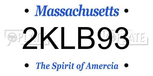 2KLB93 Massachusetts License Plate