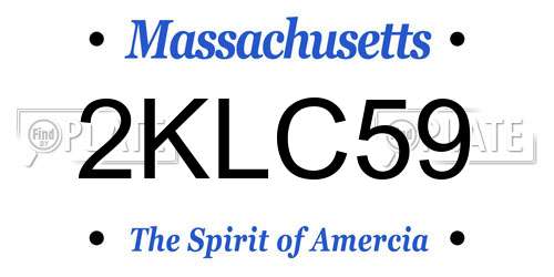 2KLC59 Massachusetts License Plate