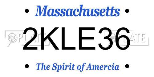 2KLE36 Massachusetts License Plate