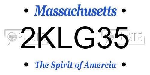2KLG35 Massachusetts License Plate