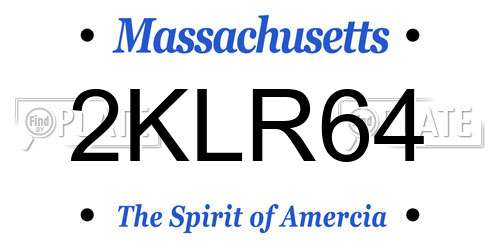 2KLR64 Massachusetts License Plate