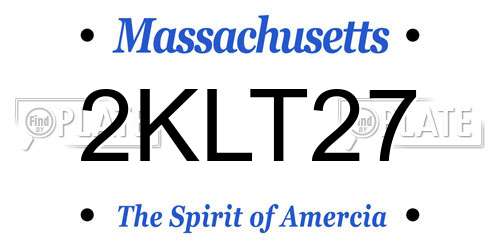 2KLT27 Massachusetts License Plate