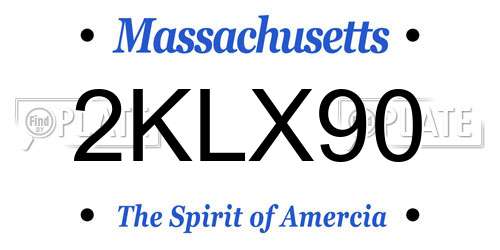 2KLX90 Massachusetts License Plate