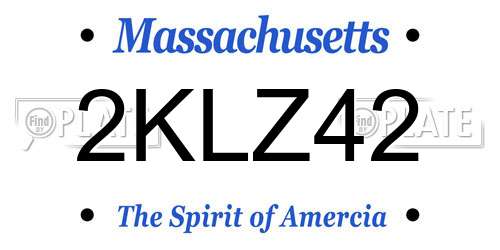2KLZ42 Massachusetts License Plate