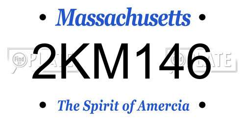2KM146 Massachusetts License Plate
