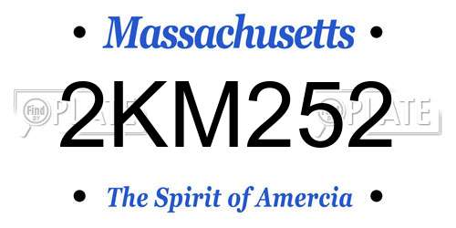 2KM252 Massachusetts License Plate