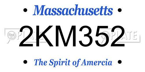 2KM352 Massachusetts License Plate