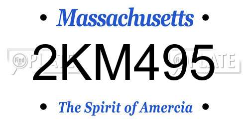 2KM495 Massachusetts License Plate