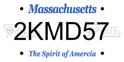 2KMD57 Massachusetts License Plate