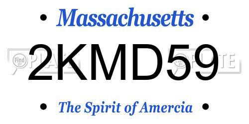 2KMD59 Massachusetts License Plate